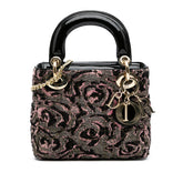 Mini Tweed Rose Embroidered Lady Dior